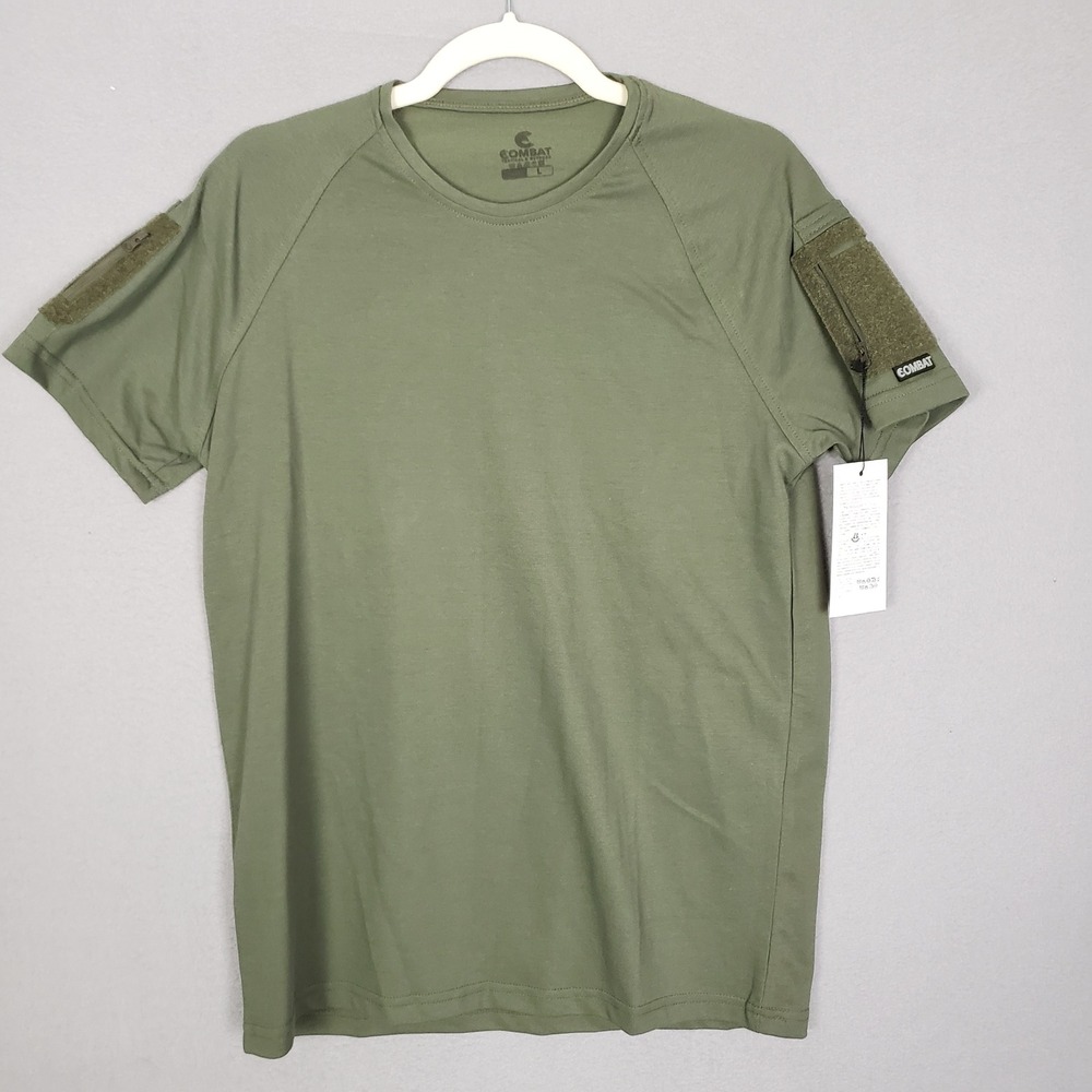 Combat Tactical Outdoor Tee Shirt Olive Green Range Training Utility Men's L